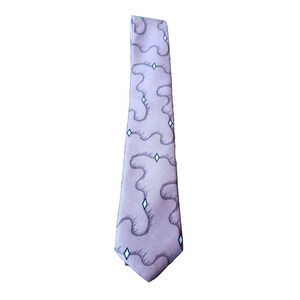 Stringbeans Plus+ Champagne Pink Abstract Dot Pattern Skinny Silk Necktie Tie